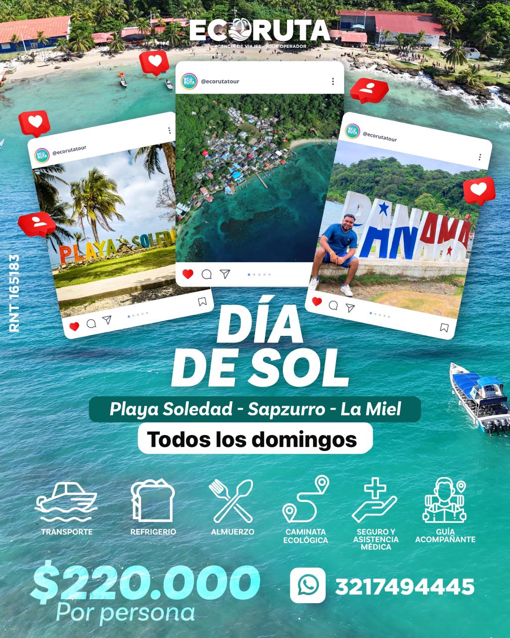 PASA DIA EN PLAYA SOLEDAD, SAPZURRO Y LA MIEL PANAMA